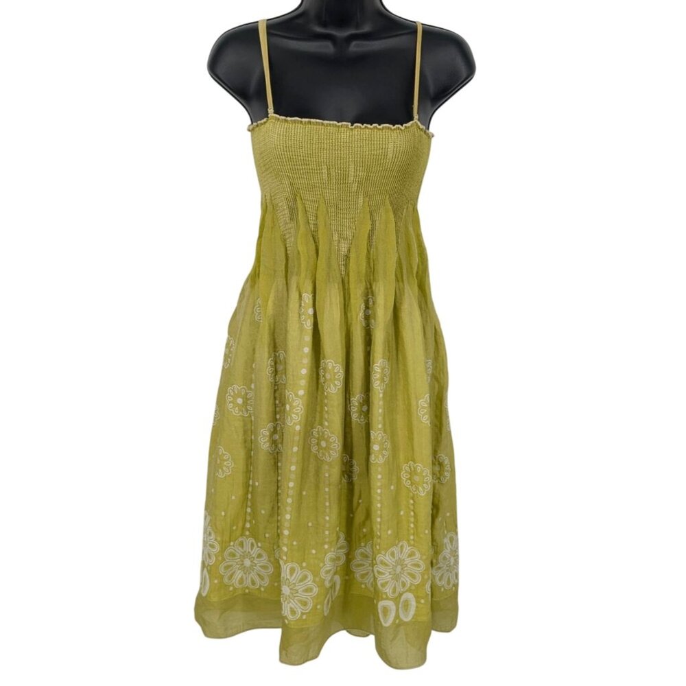 Vintage Max Studio Smocked Floral Boho Cottage Fairy Festival Coquette One Size